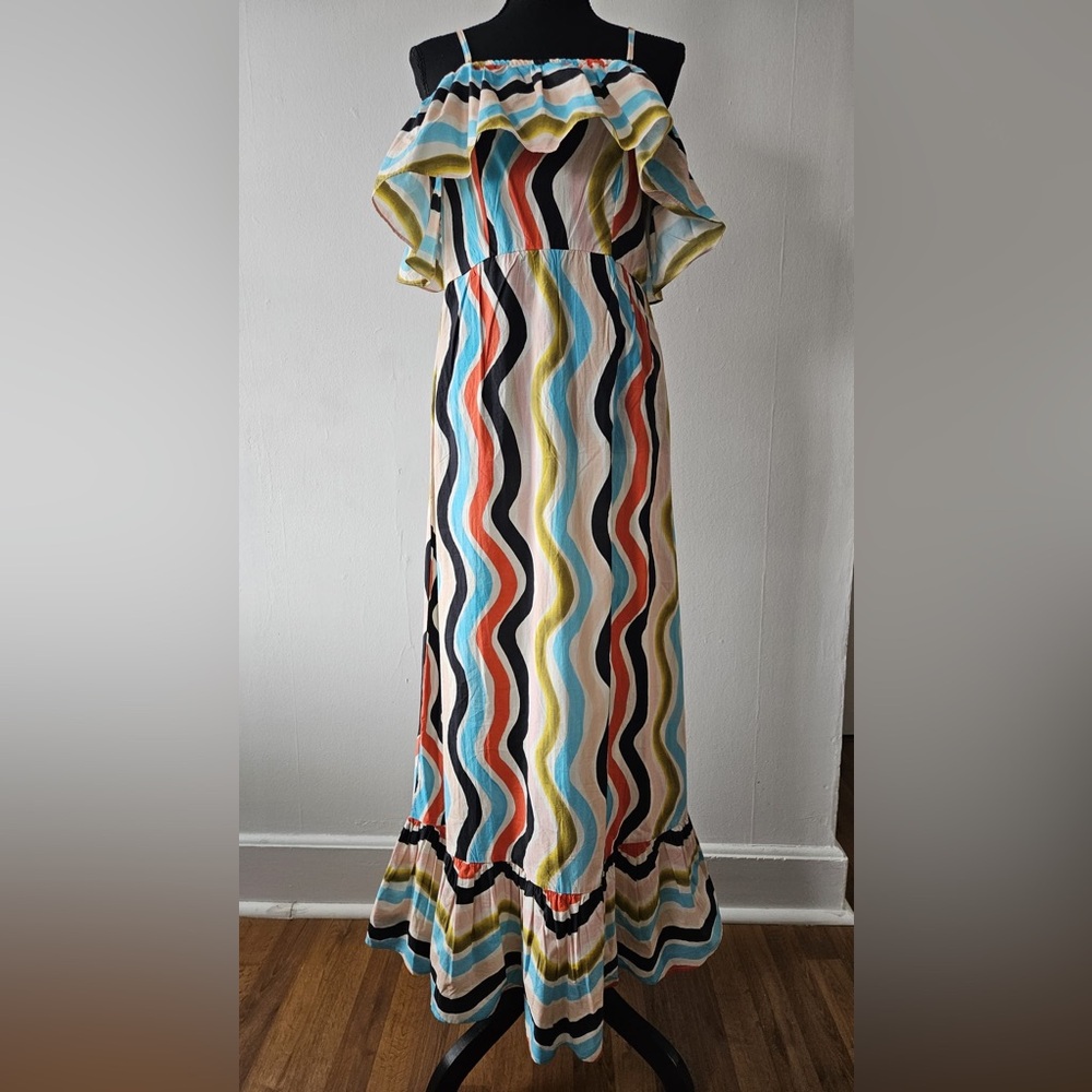 Farm Rio Sleeveless Ruffle Maxi Dress NWT - Picture 5 of 8